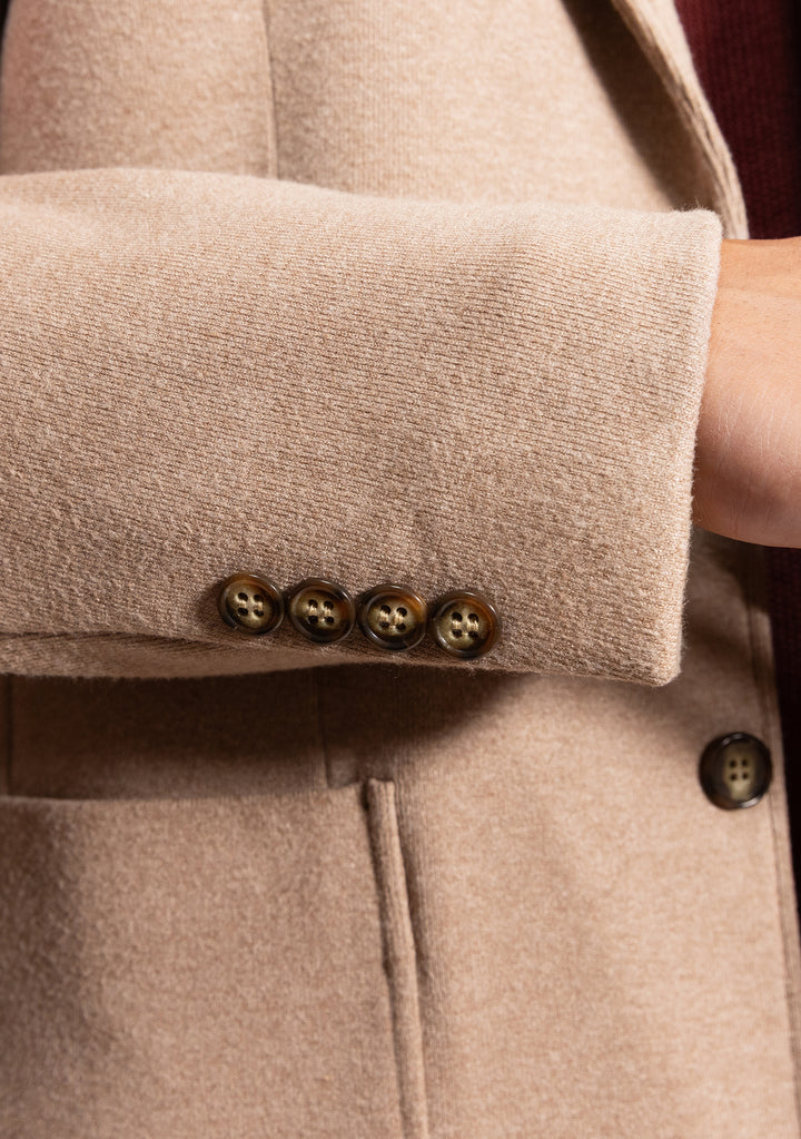 Lucky Brand Camel Brushed Rib Knit Sportcoat