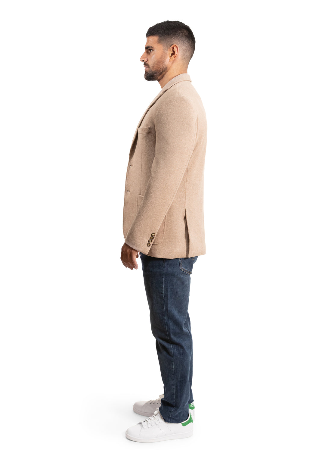 Lucky Brand Camel Brushed Rib Knit Sportcoat