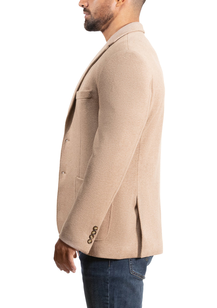 Lucky Brand Camel Brushed Rib Knit Sportcoat