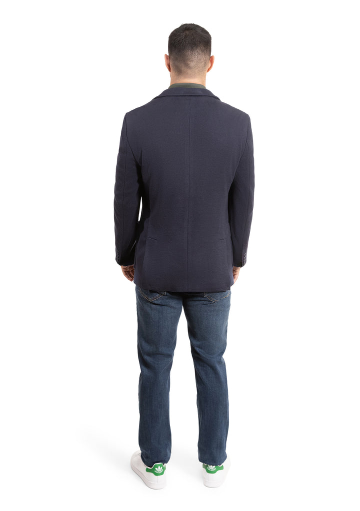 Lucky Brand Navy Brushed Rib Knit Sportcoat