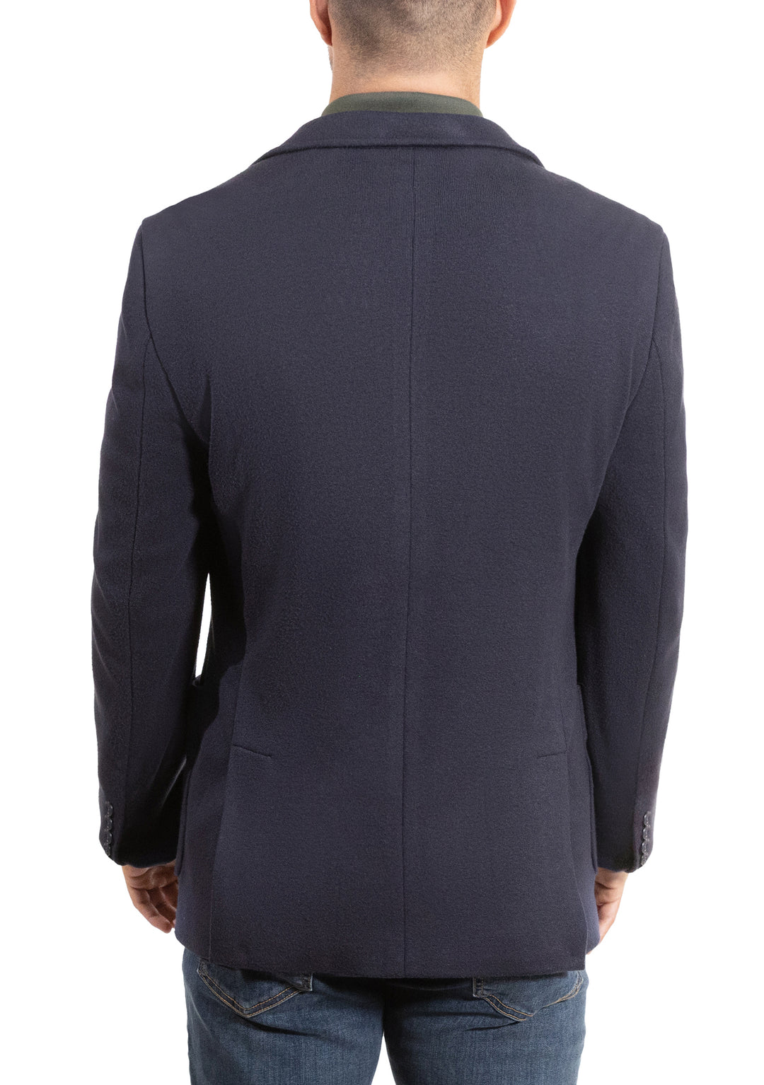 Lucky Brand Navy Brushed Rib Knit Sportcoat