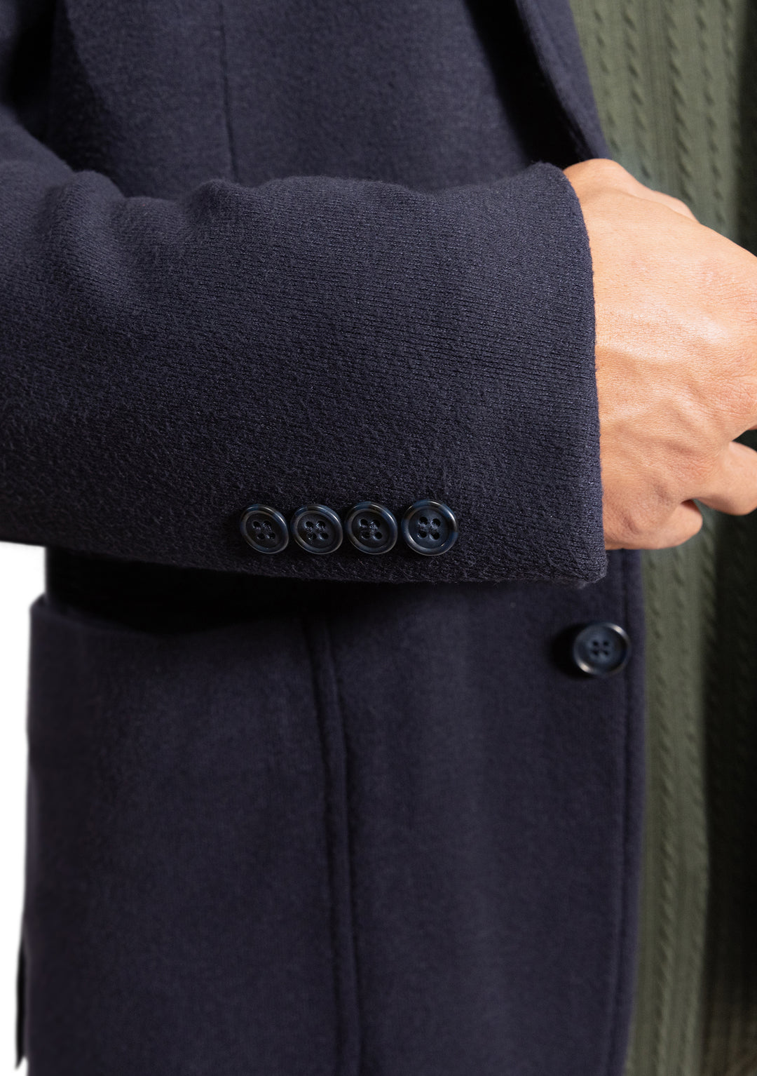 Lucky Brand Navy Brushed Rib Knit Sportcoat