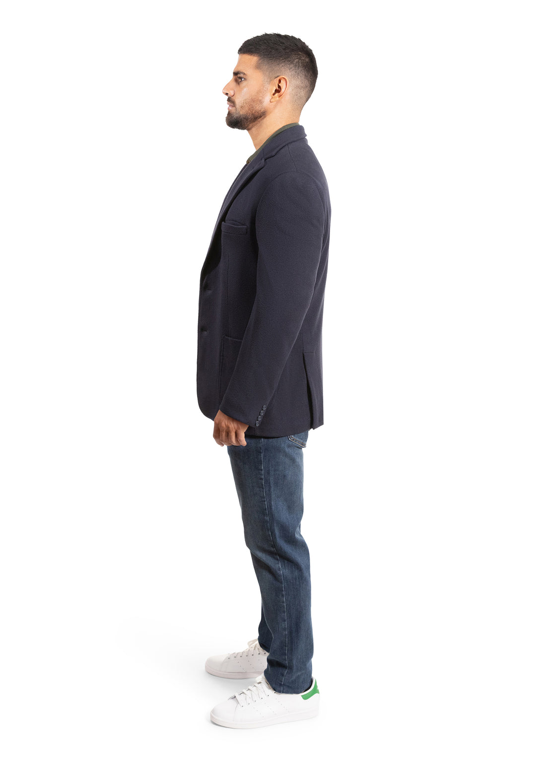 Lucky Brand Navy Brushed Rib Knit Sportcoat