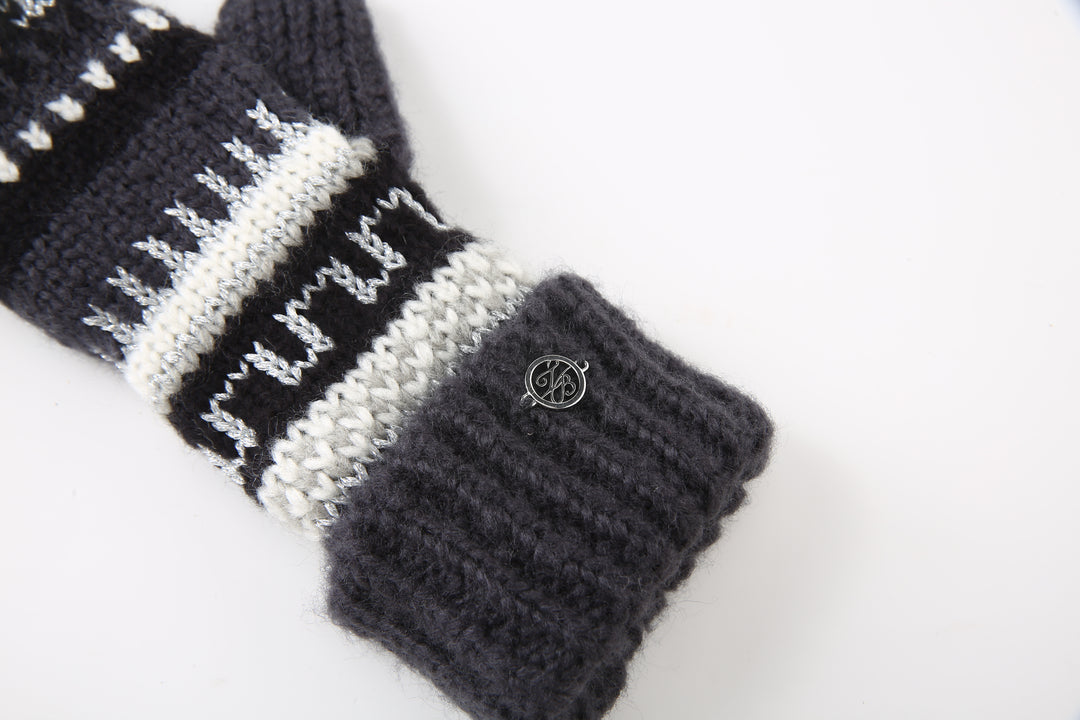 Ted Baker London Women's Fair Isle Knit Black Gloves