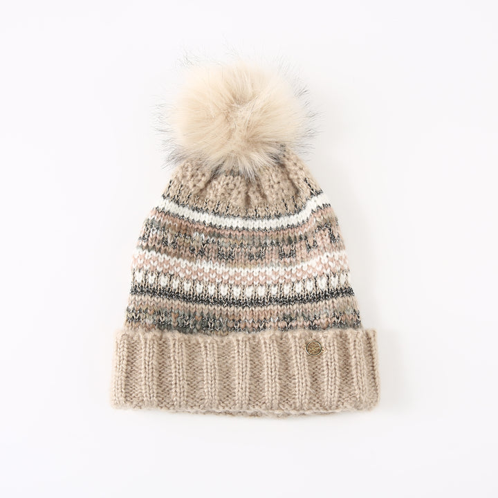Ted Baker London Women's Fair Isle Knit Beige Beanie