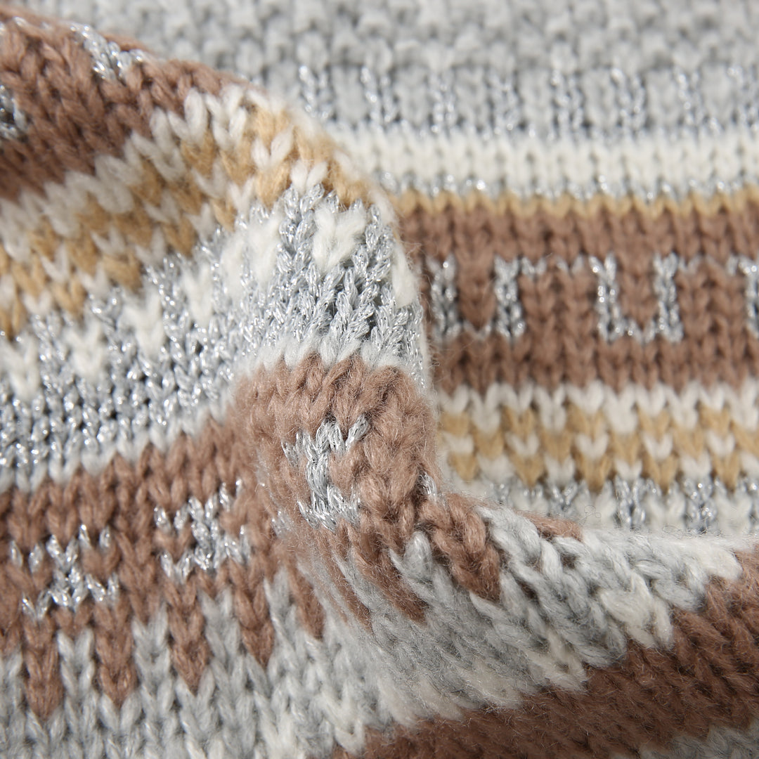 Ted Baker London Women's Fair Isle Knit Grey Scarf