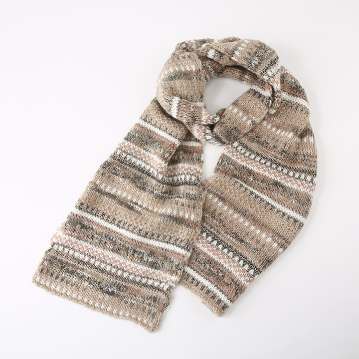Ted Baker London Women's Fair Isle Knit Beige Scarf