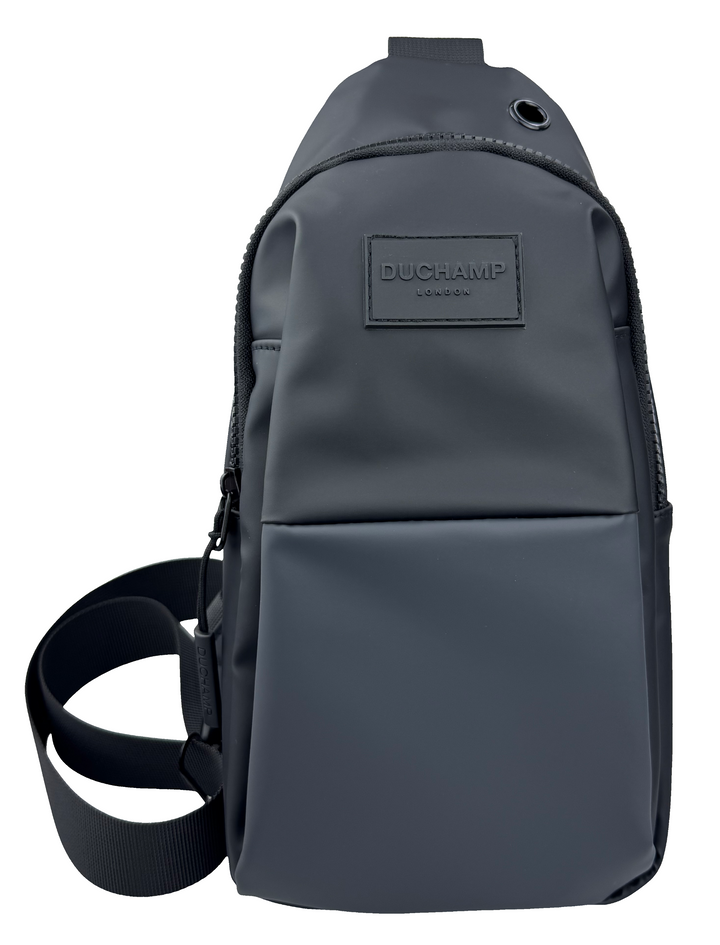 Duchamp London Grey Color Block Rubberized Sling Bag