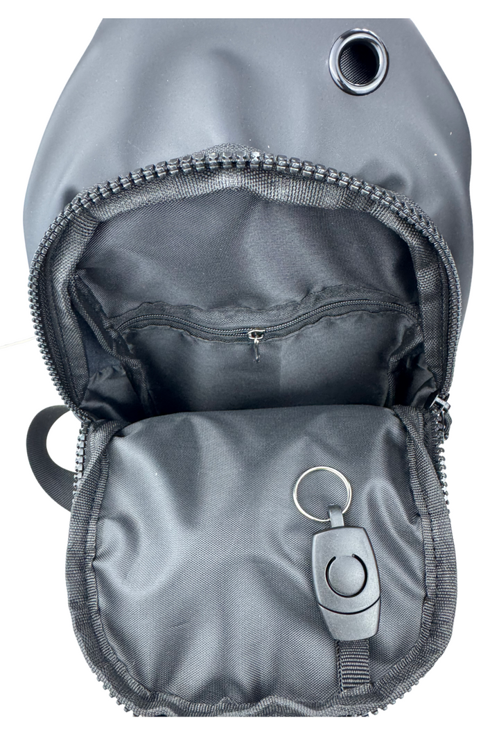 Duchamp London Grey Color Block Rubberized Sling Bag