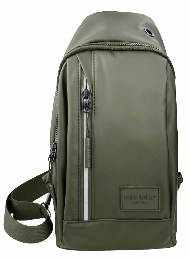 Duchamp London Olive Rubberized Sling Bag