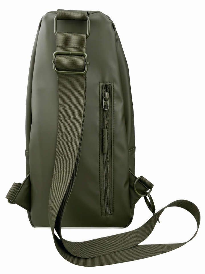 Duchamp London Olive Rubberized Sling Bag