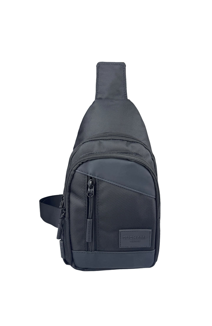 Duchamp London Black Nylon and PU Sling Bag