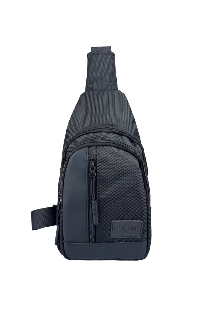 Duchamp London Black Nylon and PU Sling Bag