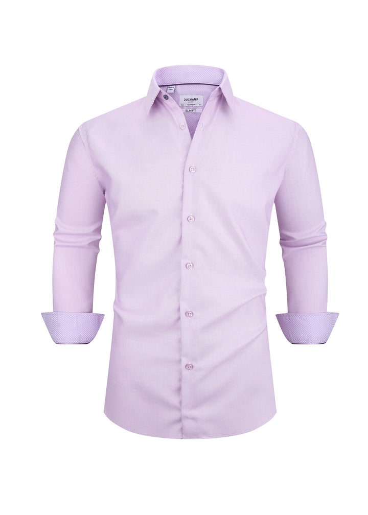 Duchamp London Solid Purple Dress Shirt