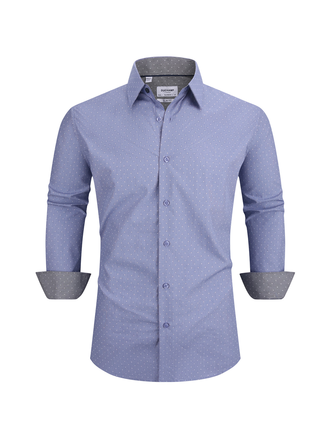 Duchamp London Blue Textured Dress Shirt Duchamp London Blue Textured Dress Shirt