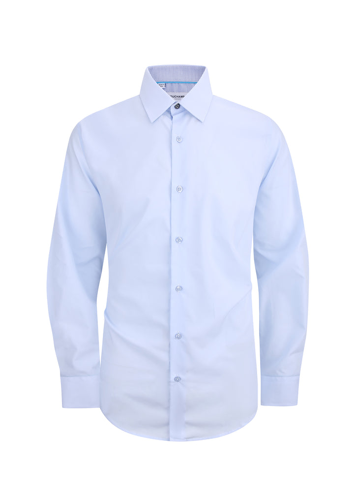 Duchamp London Solid Blue Dress Shirt