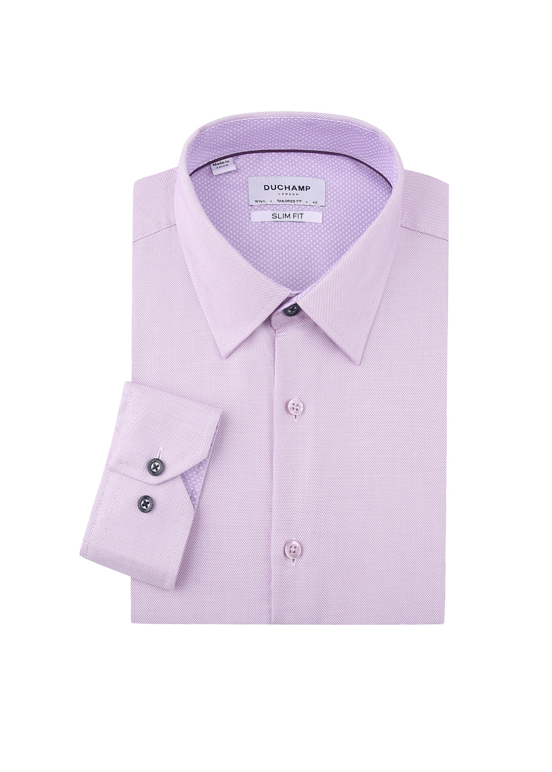 Duchamp London Solid Purple Dress Shirt