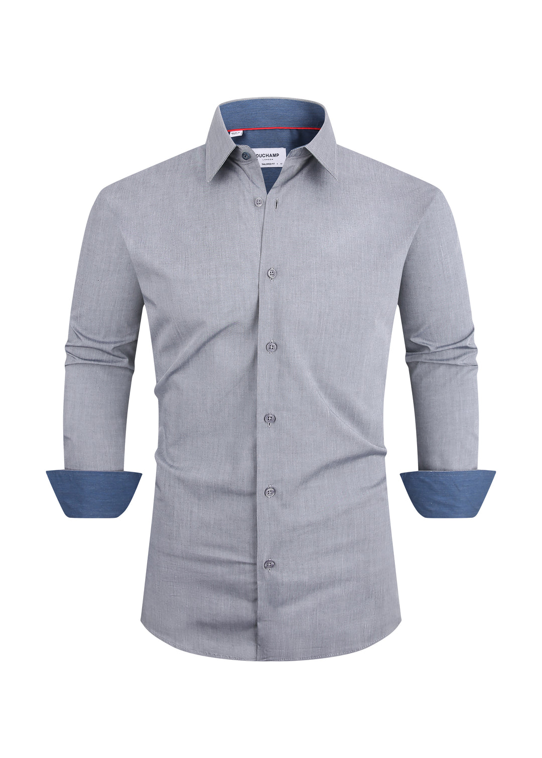 Duchamp London Grey Solid Dress Shirt