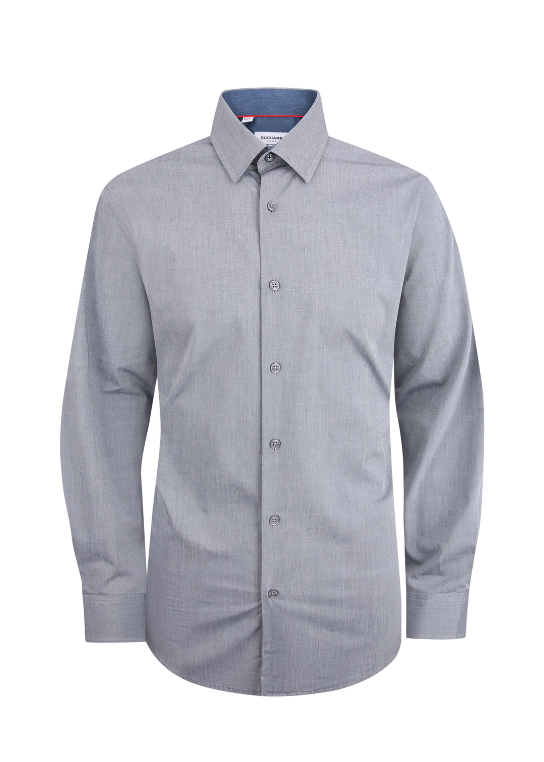 Duchamp London Grey Solid Dress Shirt