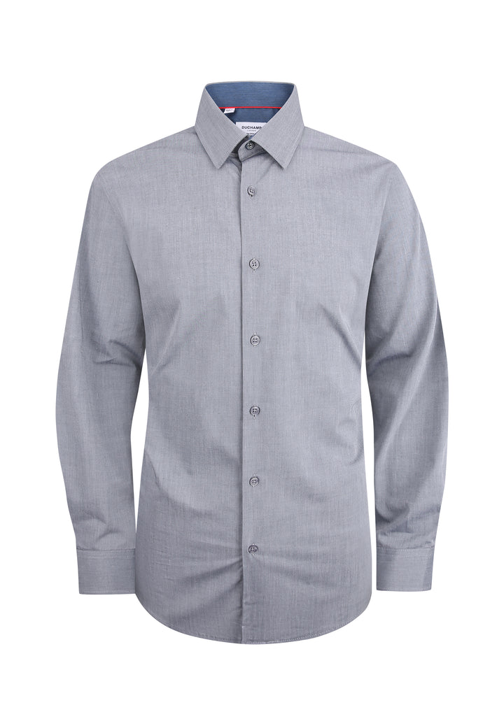 Duchamp London Grey Solid Dress Shirt