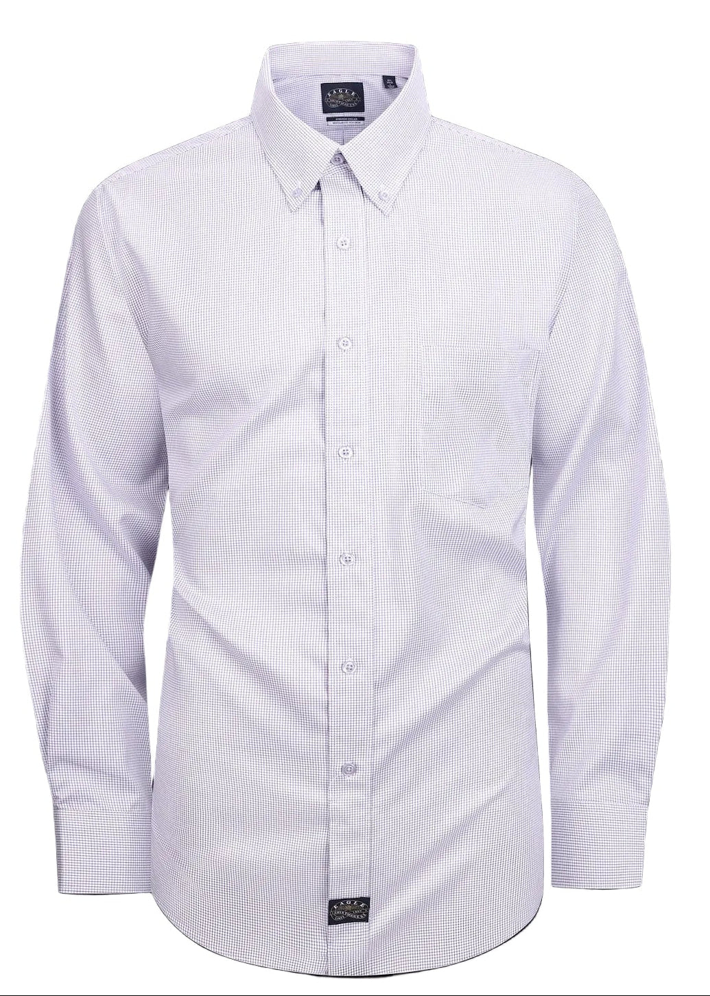 Eagle Iron Free Purple Check Button Down Collar Dress Shirt
