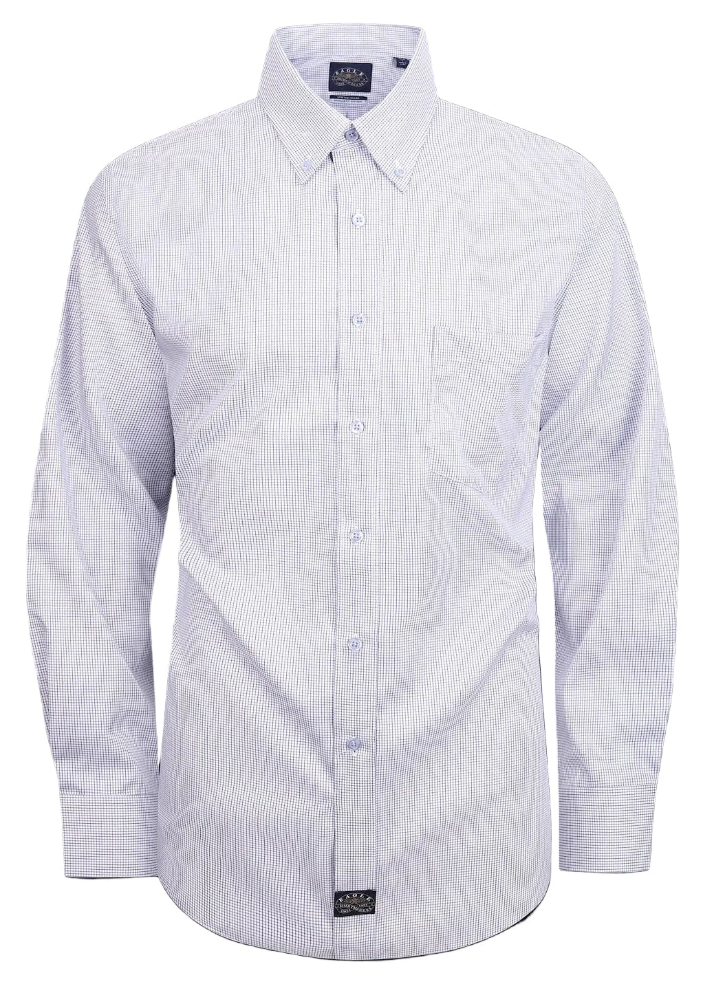 Eagle Iron Free Navy Check Button Down Collar Dress Shirt
