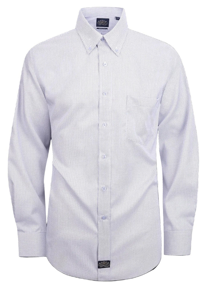 Eagle Iron Free Navy Check Button Down Collar Dress Shirt