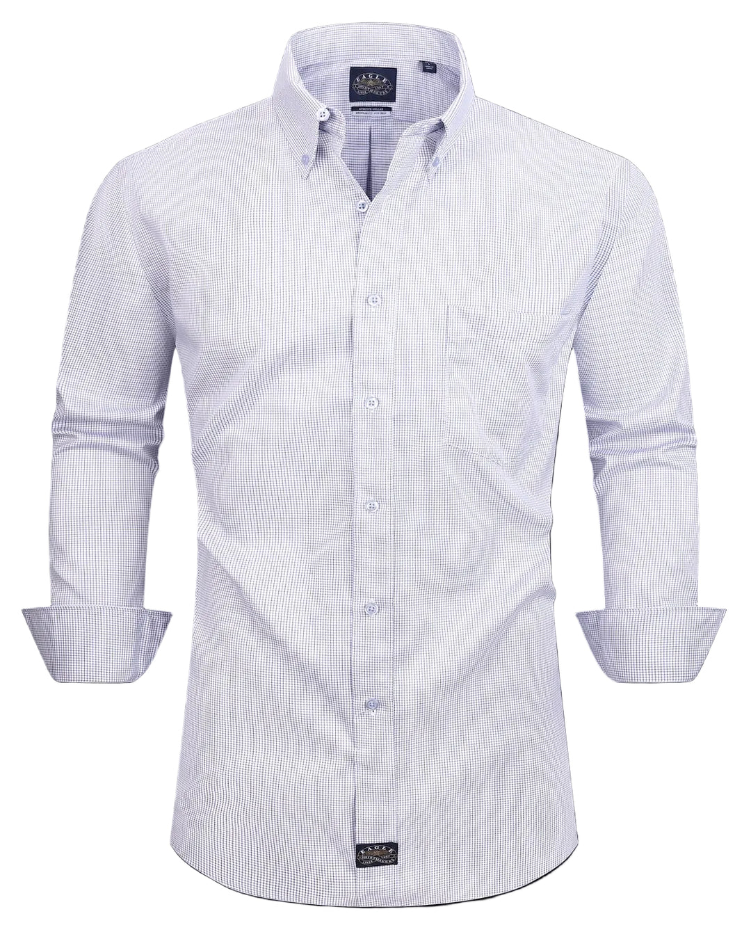 Eagle Iron Free Navy Check Button Down Collar Dress Shirt