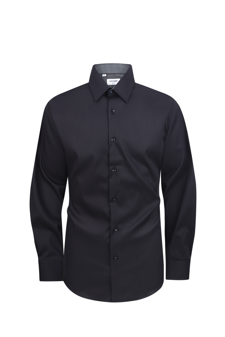 Duchamp London Black Solid Dress Shirt