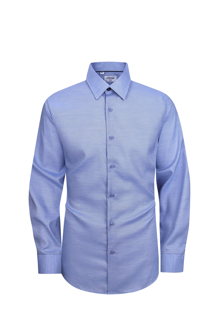 Duchamp London Blue Textured Dress Shirt