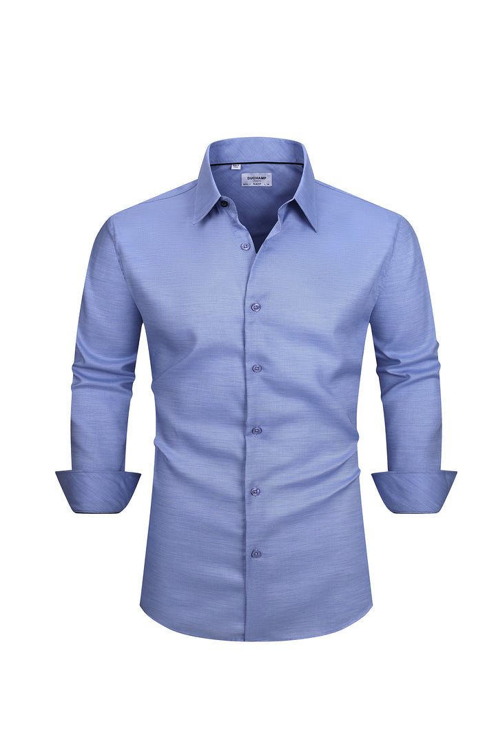 Duchamp London Blue Textured Dress Shirt