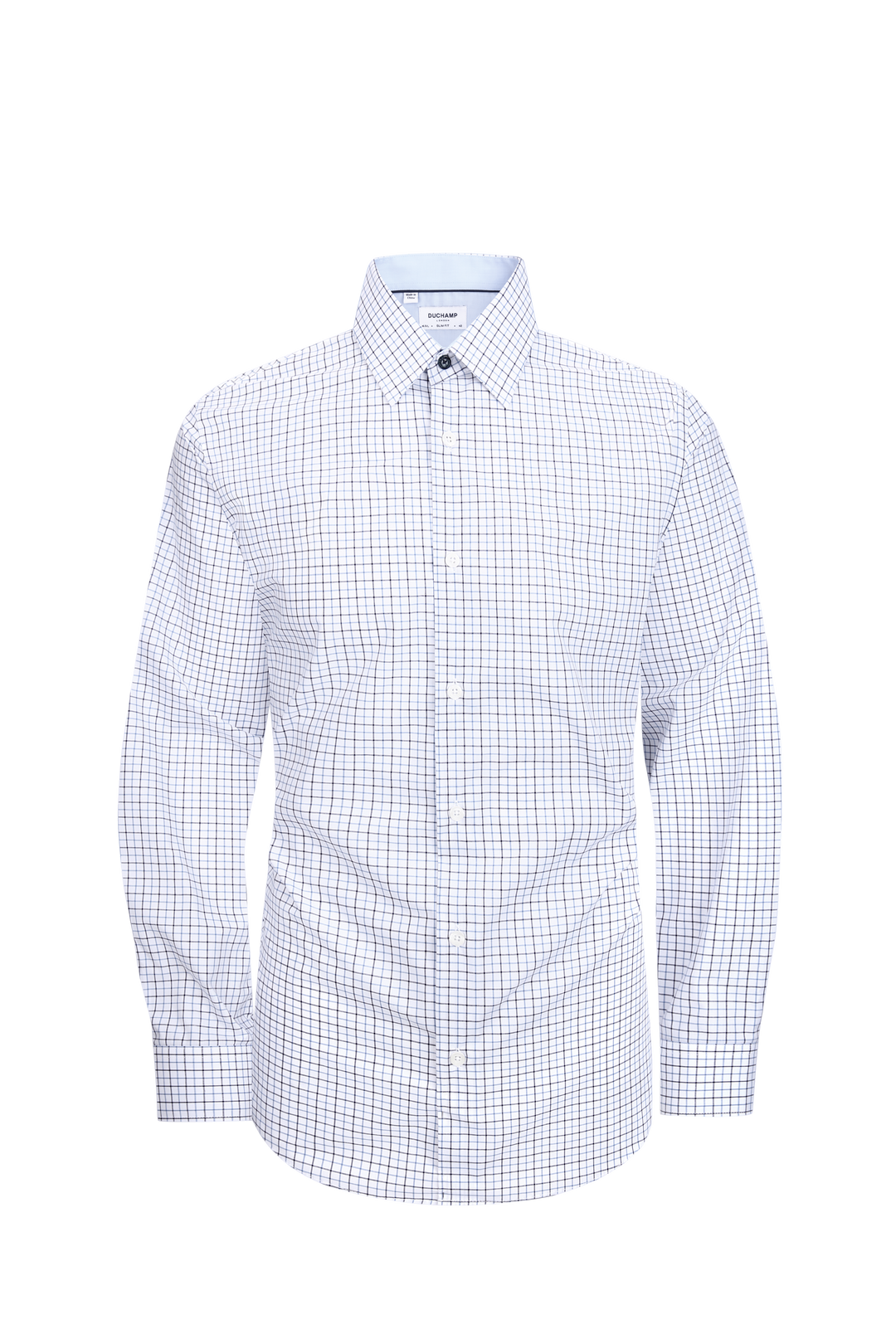 Duchamp London Blue Check Dress Shirt