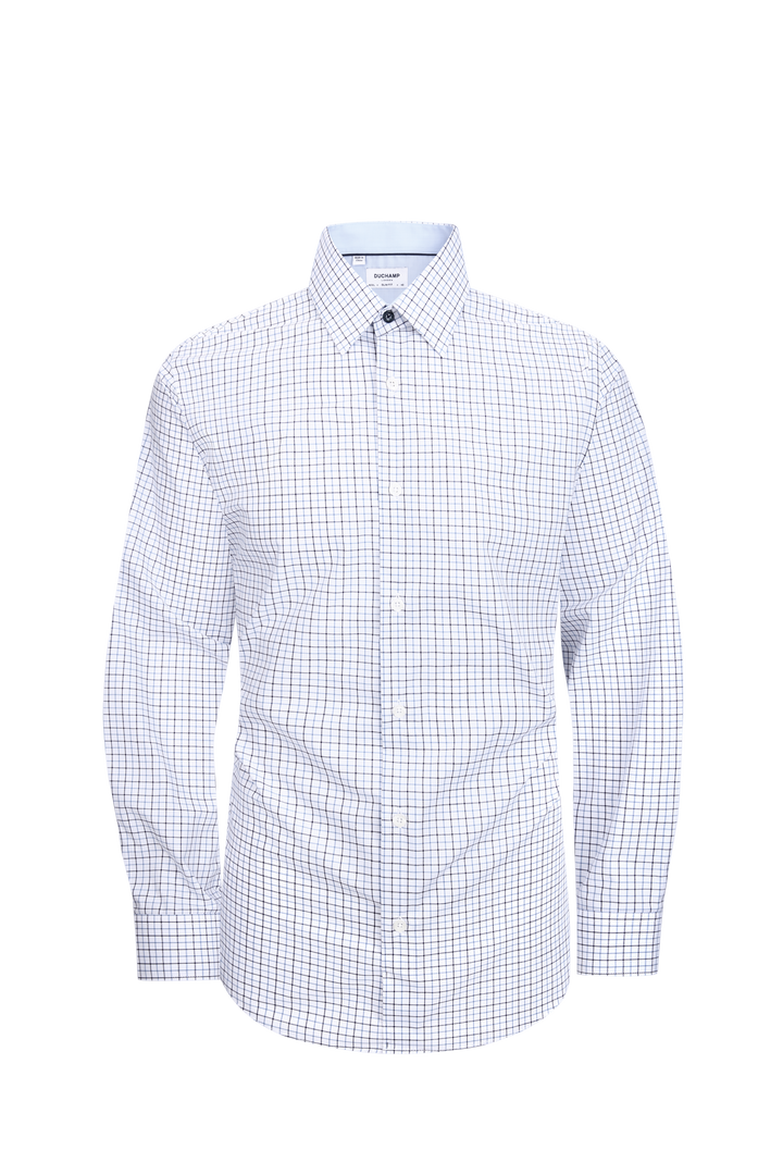 Duchamp London Blue Check Dress Shirt