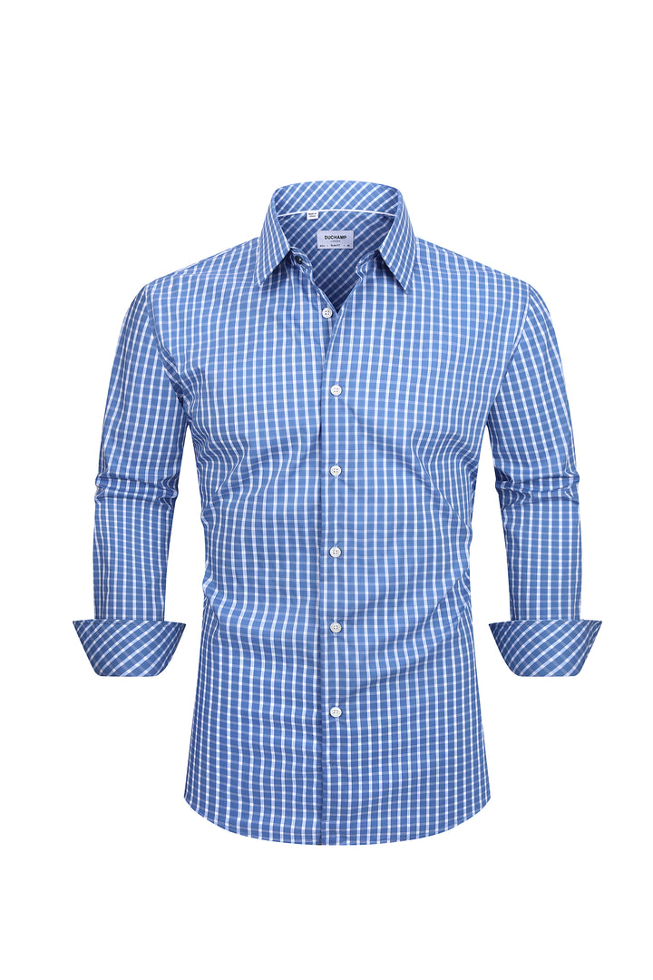 Duchamp London Blue Check Dress Shirt