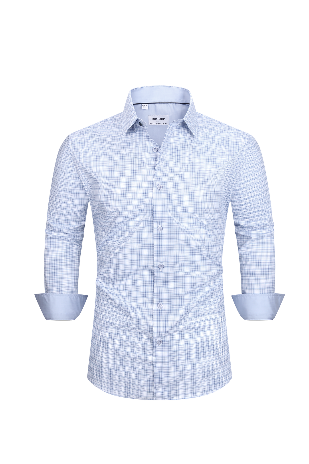 Duchamp London Blue Plaid Dress Shirt