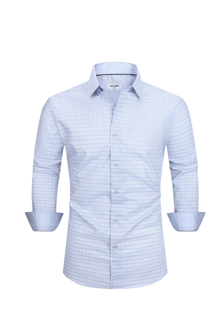 Duchamp London Blue Plaid Dress Shirt