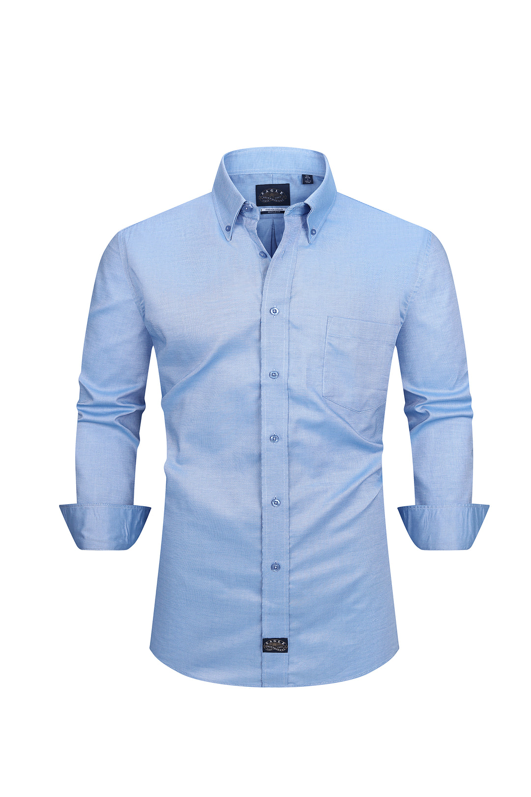 Eagle Stretch Neck Blue Oxford Shirt