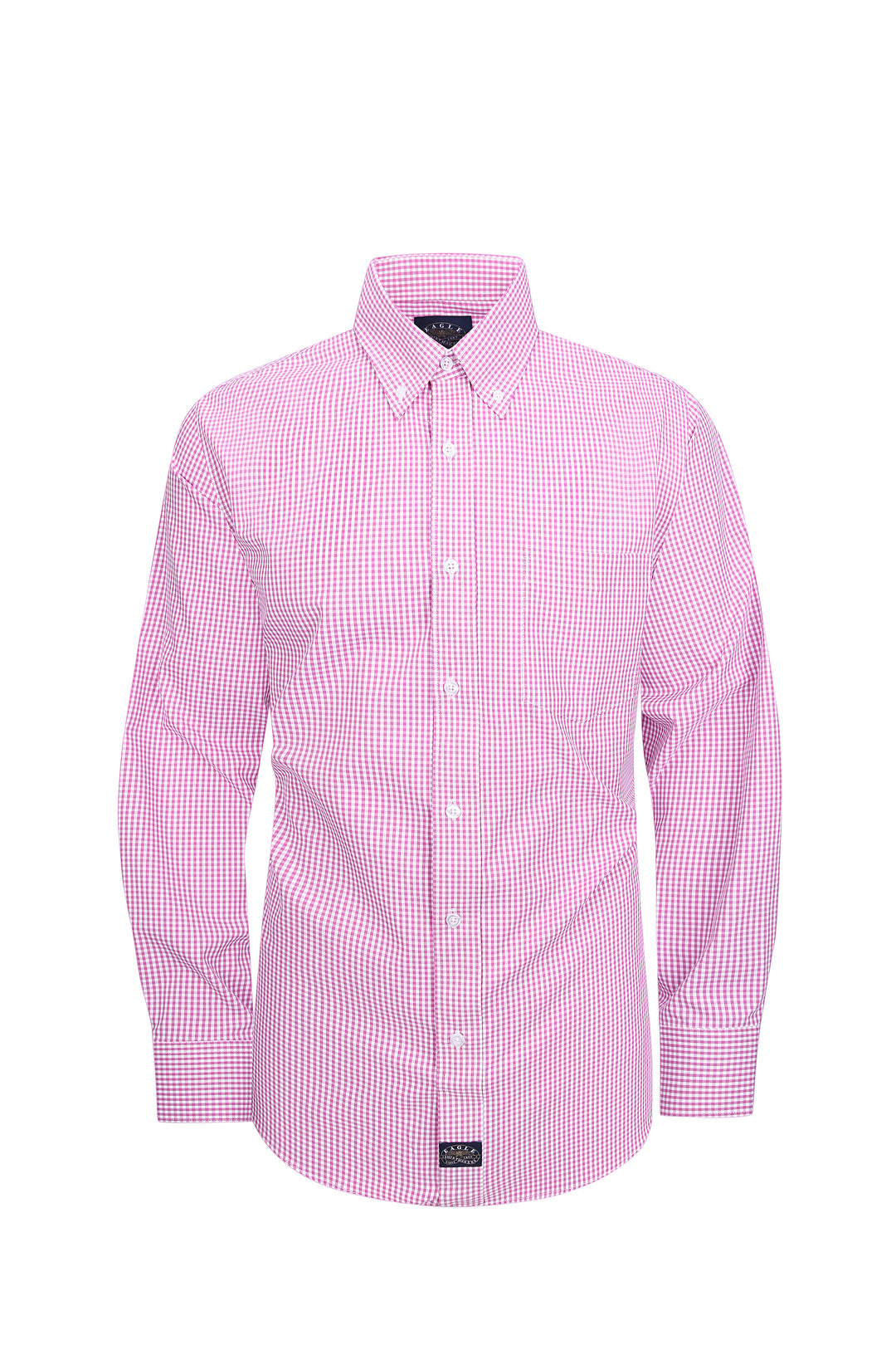 Eagle Stretch Neck Purple Gingham Poplin Shirt