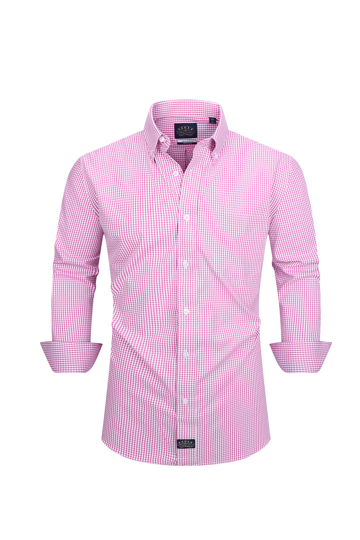 Eagle Stretch Neck Purple Gingham Poplin Shirt