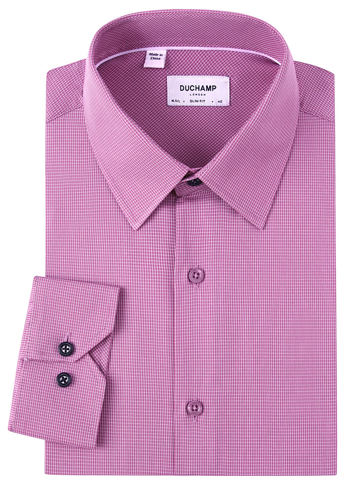 Duchamp London Purple Textured Dress Shirt
