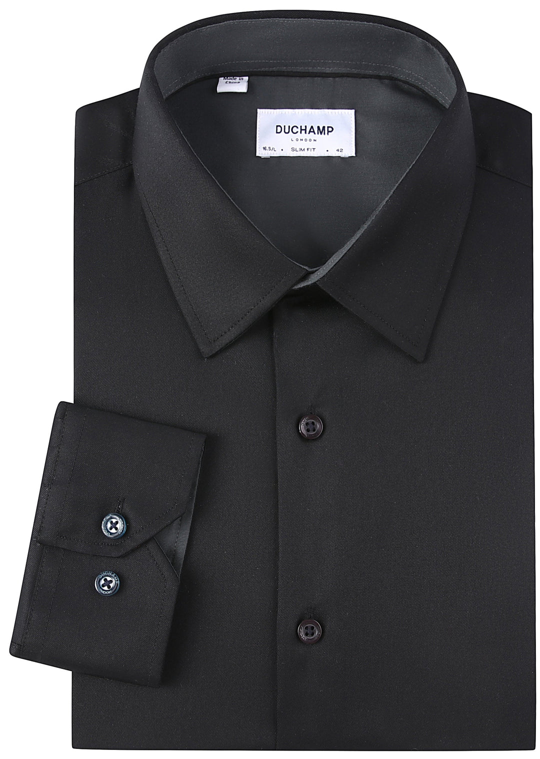 Duchamp London Solid Black Dress Shirt 18 / Black Duchamp London Solid Black Dress Shirt 18 / Black
