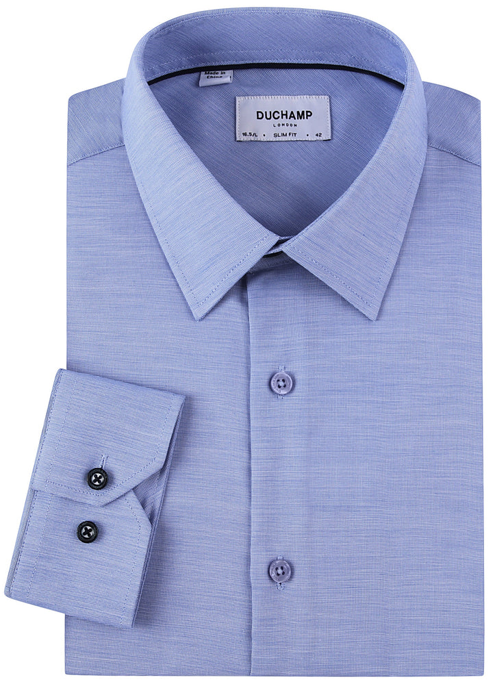 Duchamp London Blue Textured Dress Shirt