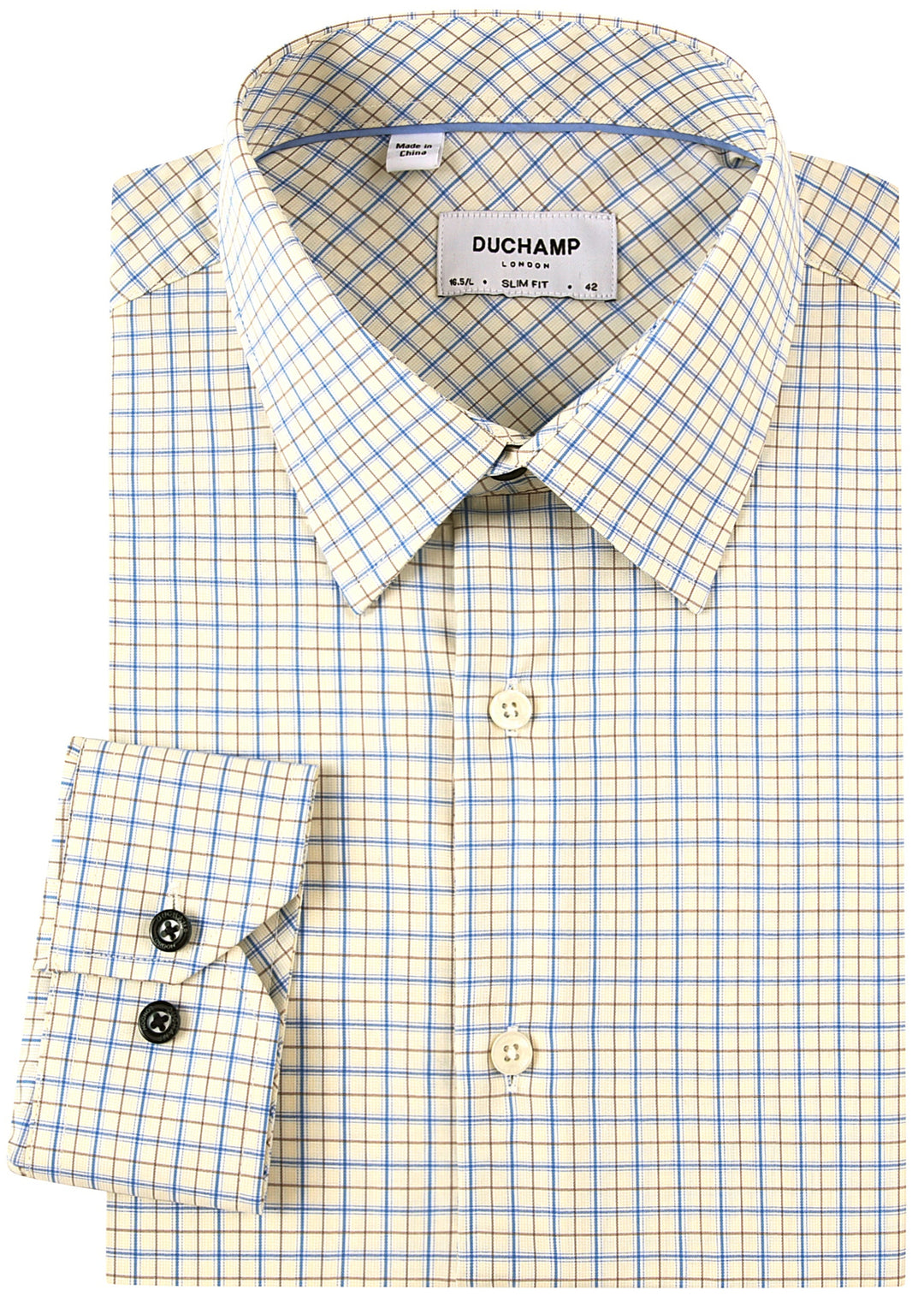 Duchamp London Yellow Check Dress Shirt 15 / Yellow Duchamp London Yellow Check Dress Shirt 15 / Yellow
