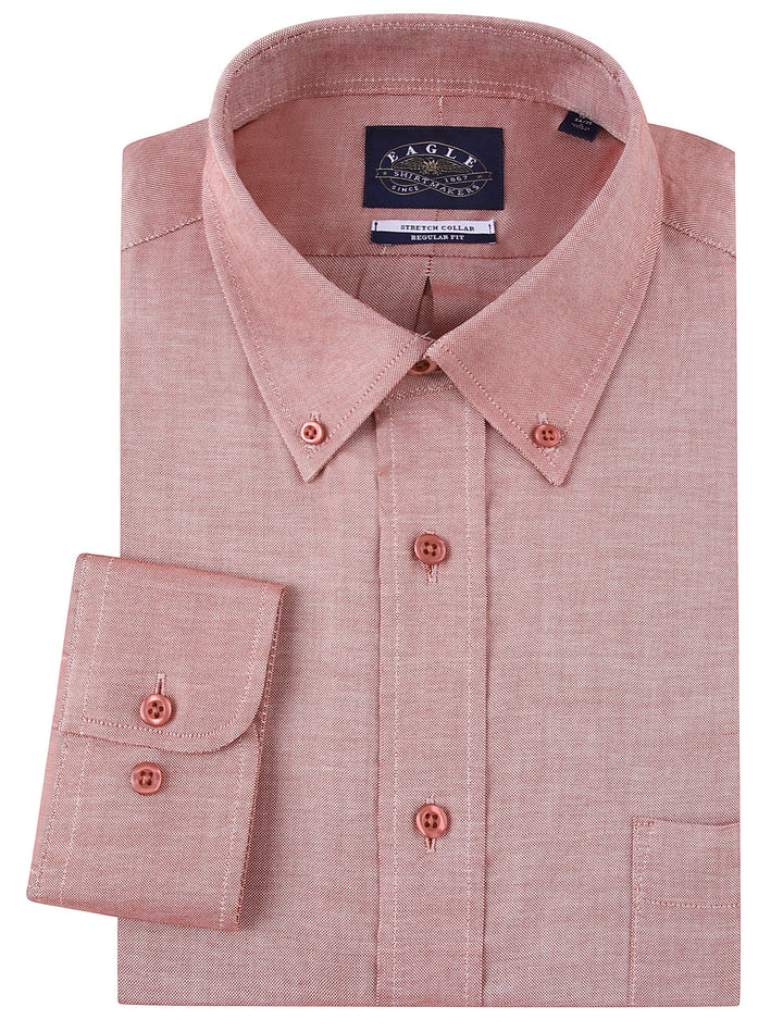 Eagle Stretch Neck Red Oxford Shirt
