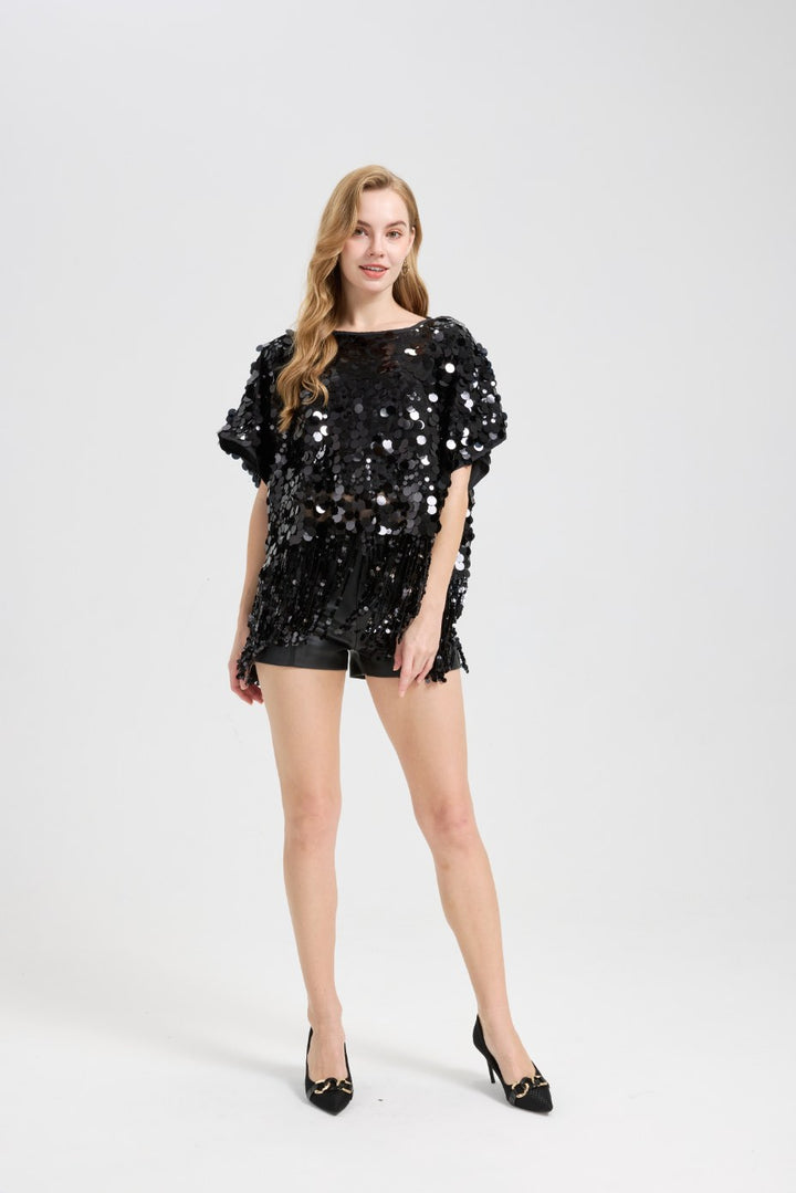 Ted Baker London Women's Sequin Fringe Poncho