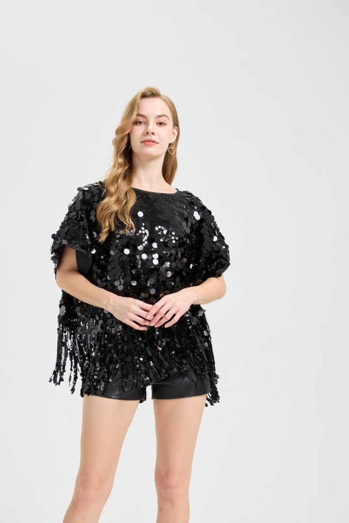 Ted Baker London Women's Sequin Fringe Poncho