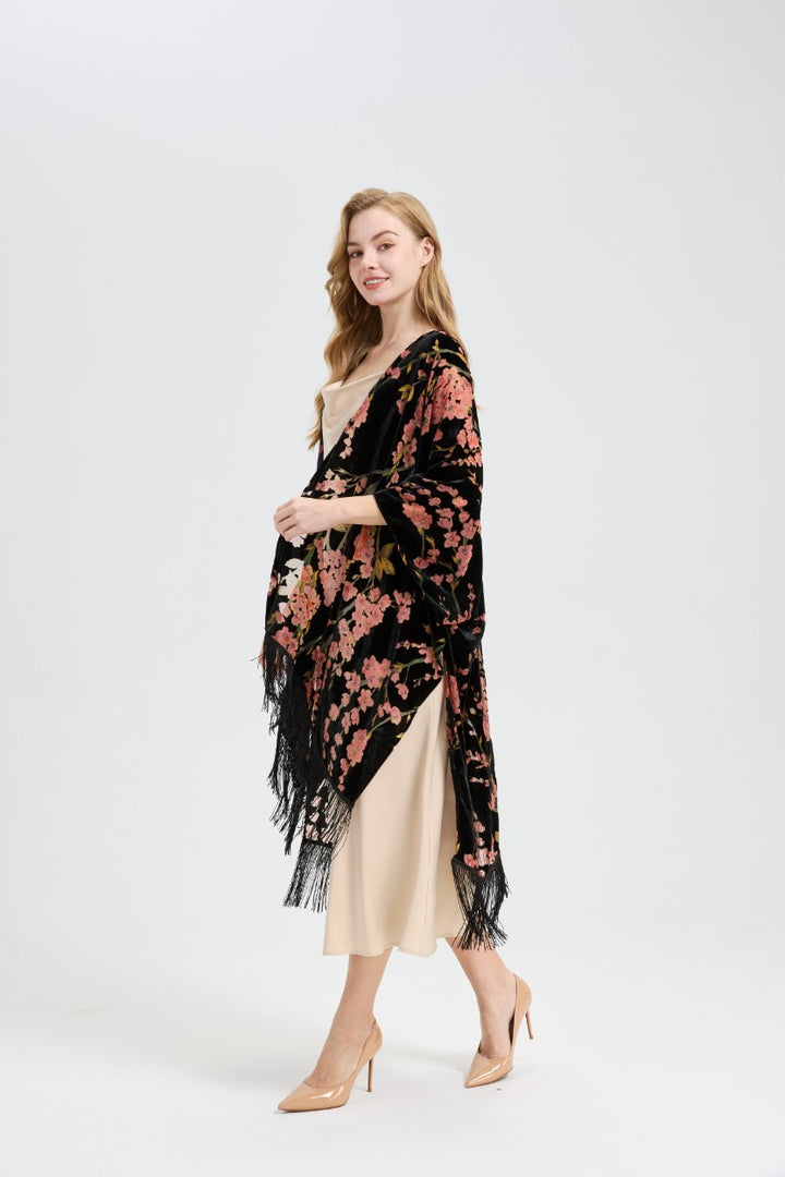 Ted Baker London Floral Velvet Fringe Kimono