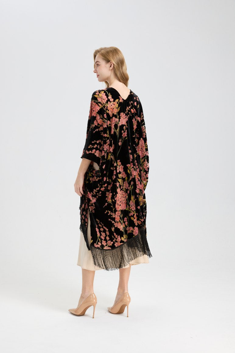 Ted Baker London Floral Velvet Fringe Kimono