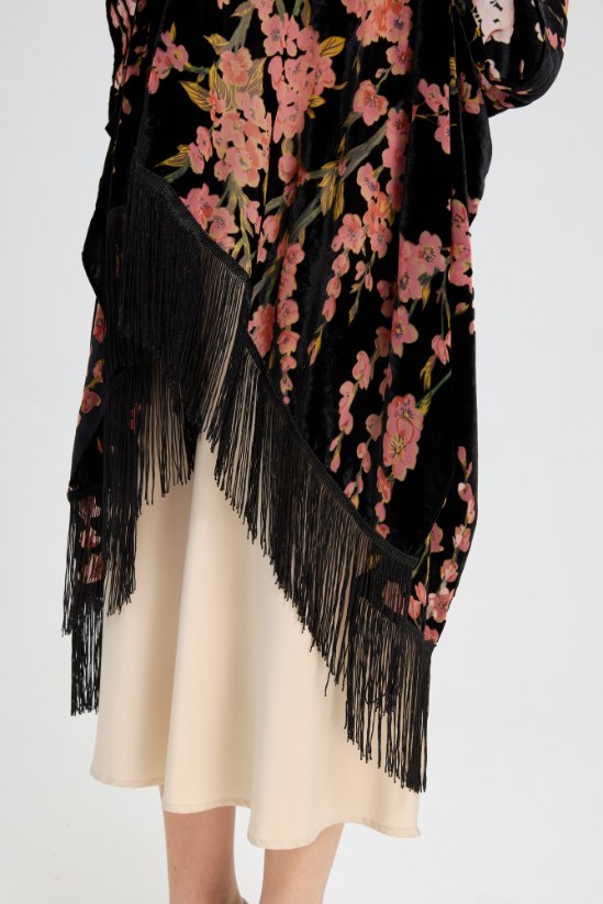 Ted Baker London Floral Velvet Fringe Kimono
