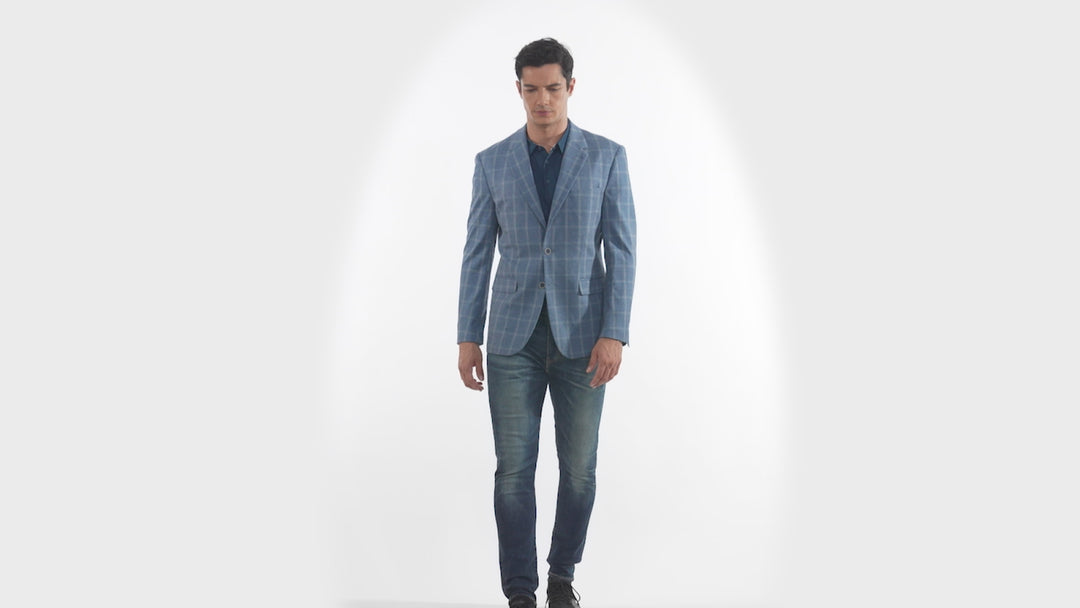 DUCHAMP WINDOWPANE KNIT SPORTCOAT